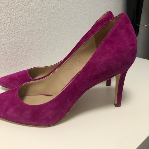 Via Spiga Hot Pink Suede Heels - Picture 3 of 4